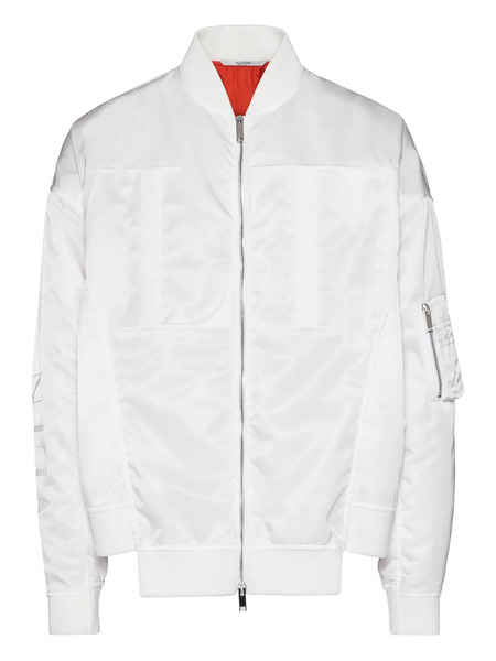  Valentino Garavani Panelled Zip-front Bomber Jacket - White 