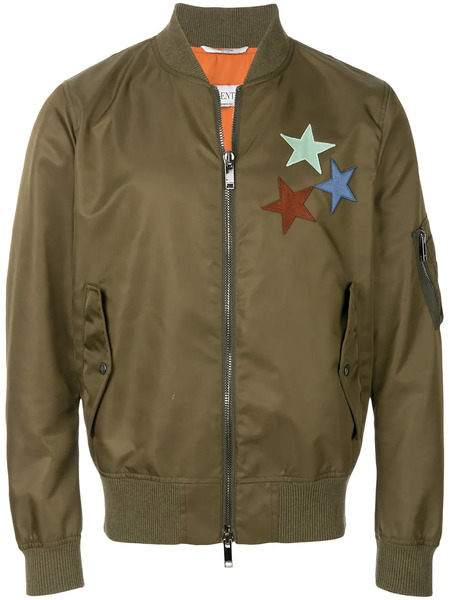 Valentino Garavani Patchwork Bomber Jacket - Green 