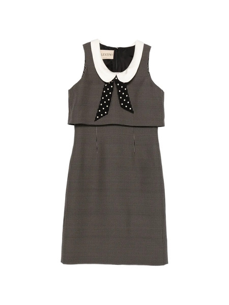  Valentino Garavani Patterned Collared Dress - Black 