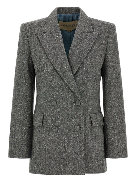 Valentino Garavani Peak-lapel Double-breasted Blazer - Grey 