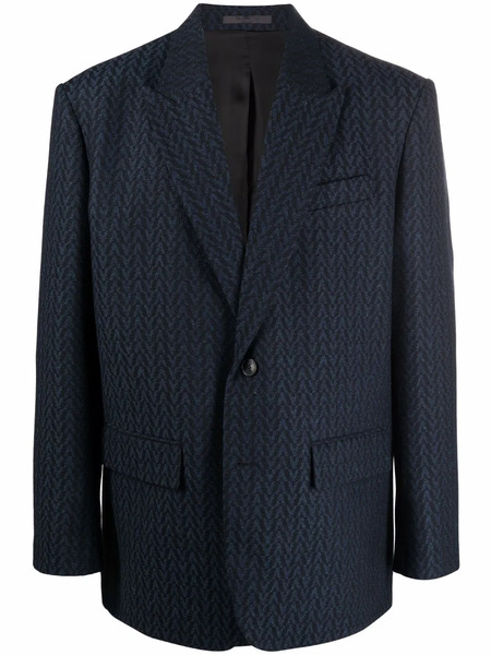  Valentino Garavani Pinstriped Suit Jacket - Blue 