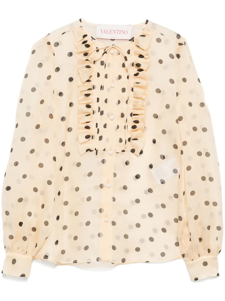  Valentino Garavani Polka Dot-print Blouse - Neutrals 