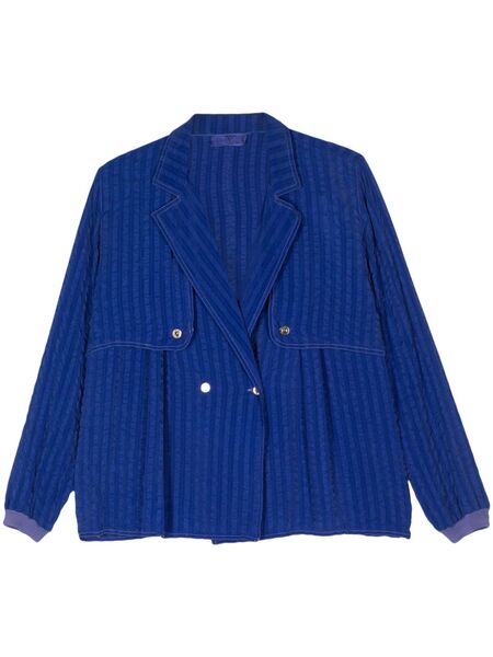  Valentino Garavani Pre-owned 1980s Seersucker Jacket - Blue 