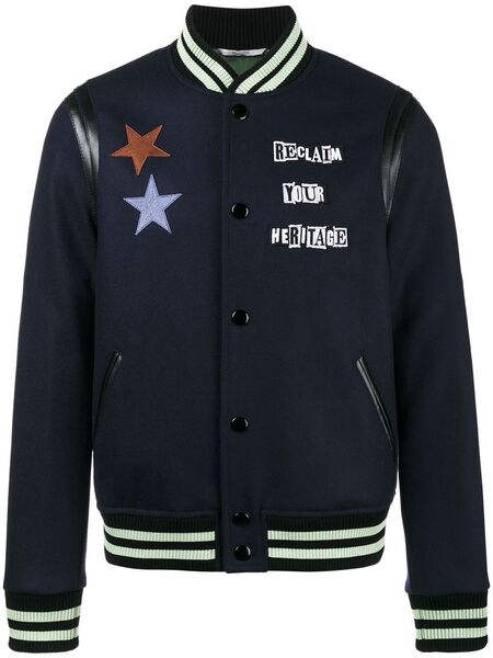  Valentino Garavani Printed Bomber Jacket - Blue 