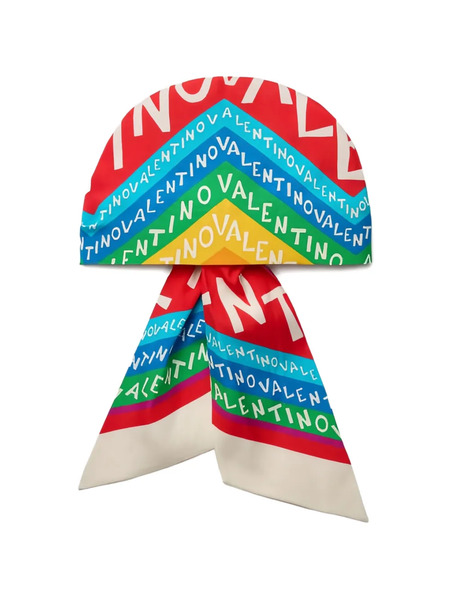  Valentino Garavani Printed Silk Headband - Red 