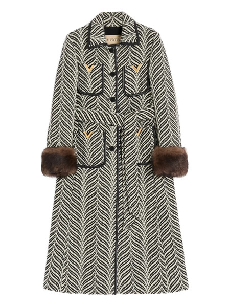  Valentino Garavani Printed Single-breasted Coat - Black 