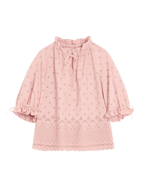  Valentino Garavani Puffed-sleeve Ruffle Blouse - Pink 