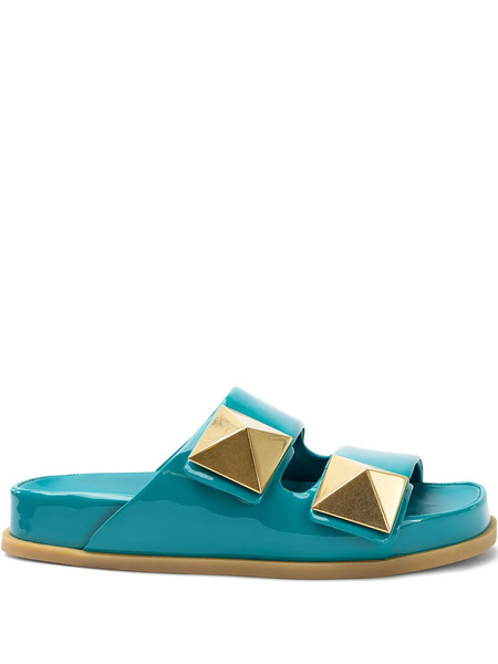  Valentino Garavani Pyramid Stud-embellishment Slides - Blue 