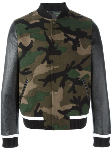  Valentino Garavani Rockstud' Camouflage Bomber Jacket - Black 