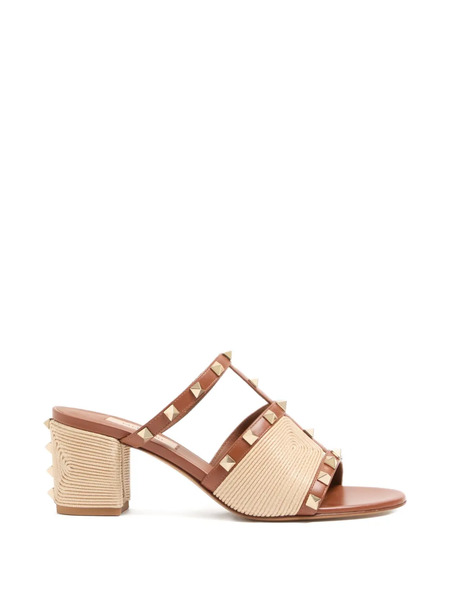 Valentino Garavani Rockstud-embellished Sandals - Brown 