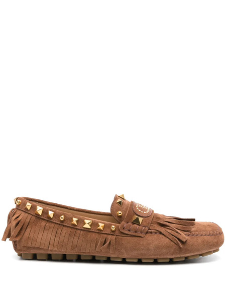 Valentino Garavani Rockstud Loafers - Brown 