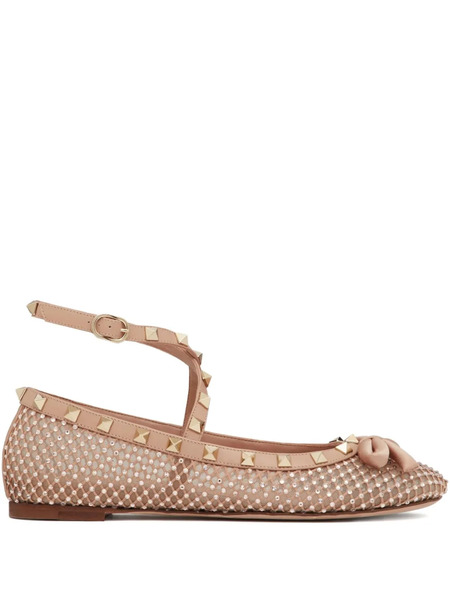  Valentino Garavani Rockstud Mesh Ballet Flats - Pink 