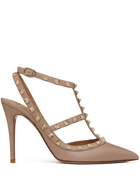  Valentino Garavani Rockstud 100mm Caged Pumps - Neutrals 