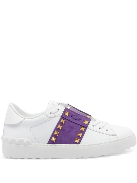  Valentino Garavani Rockstud Untitled Suede-panel Sneakers - White 