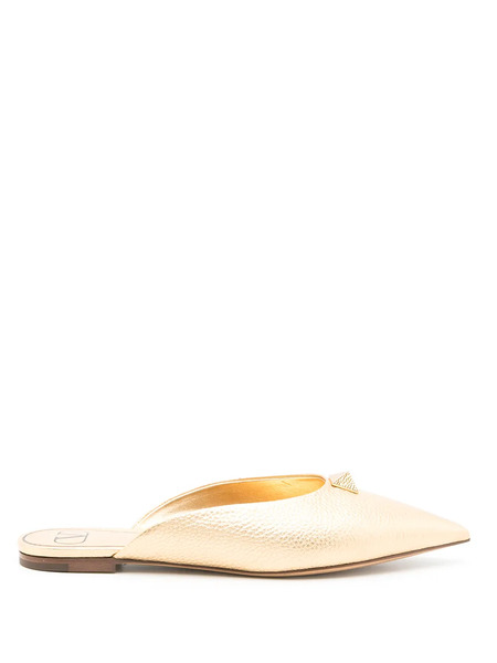  Valentino Garavani Roman Stud Mules - Gold 