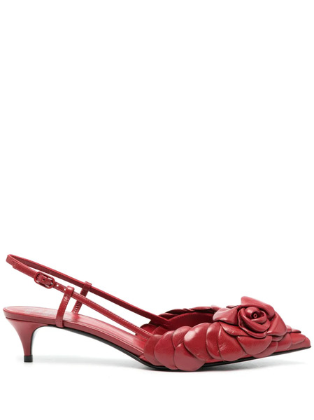  Valentino Garavani Rose Edition Slingback Pumps - Red 