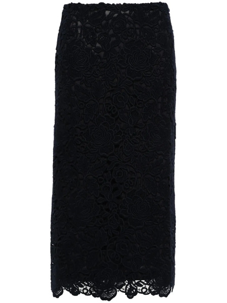  Valentino Garavani Rose Guipure Skirt - Blue 