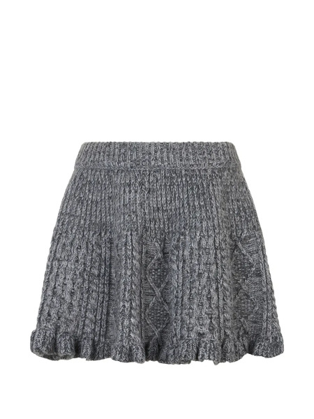  Valentino Garavani Ruffled Midi Skirt - Grey 