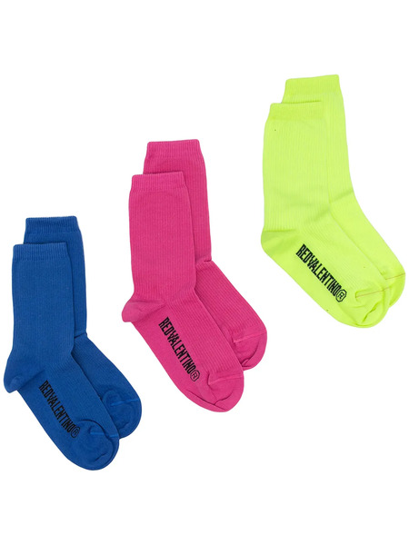  Valentino Garavani Set Of Three Pairs Socks - Multicolour 