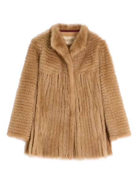  Valentino Garavani Shearling Coat - Brown 