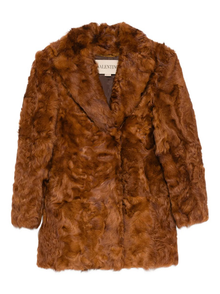  Valentino Garavani Shearling Coat - Brown 