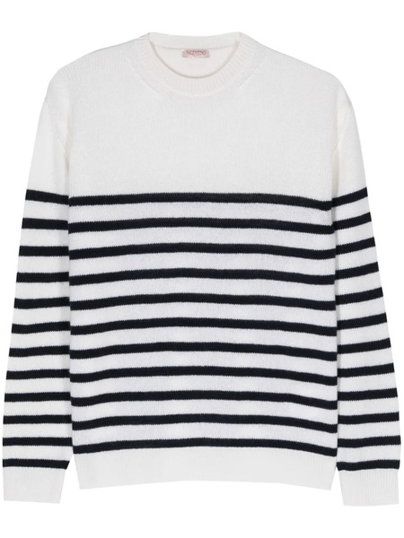  Valentino Garavani Striped Cashmere Jumper - White 