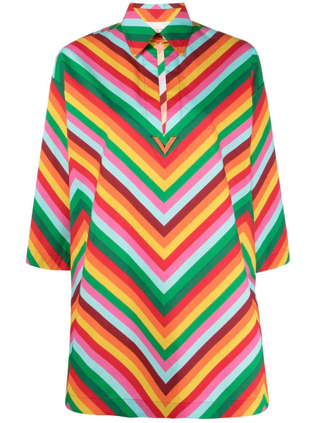  Valentino Garavani Striped Cotton Blouse - Red 