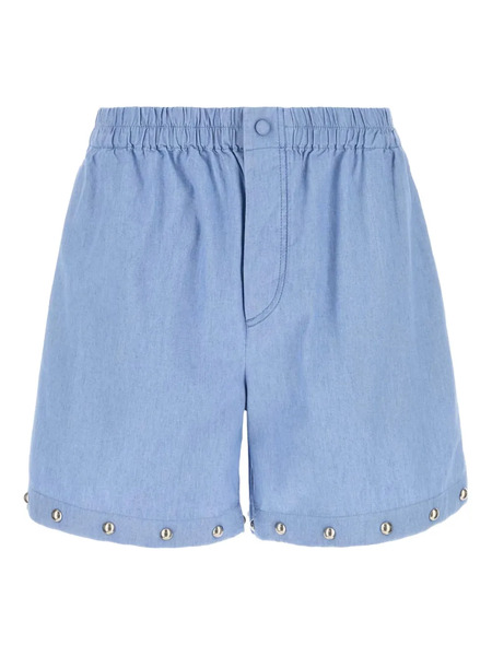  Valentino Garavani Stud-embellished Denim Shorts - Blue 