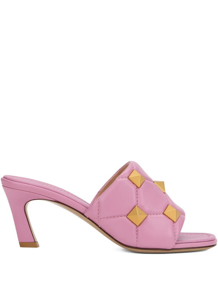  Valentino Garavani Studded Quilted Sandals - Pink 