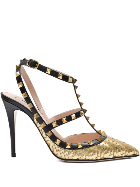  Valentino Garavani Studded T-strap Pumps - Black 