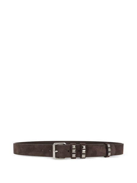  Valentino Garavani Studs Buckled Belt - Brown 