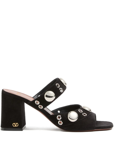  Valentino Garavani Studs Logo-plaque Sandals - Black 