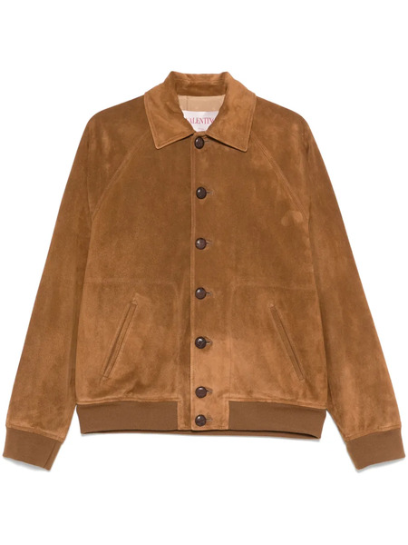 Valentino Garavani Suede Bomber Jacket - Brown 