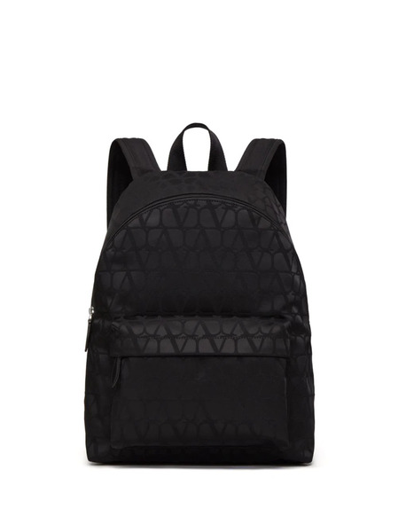  Valentino Garavani Toile Iconographe Backpack - Black 