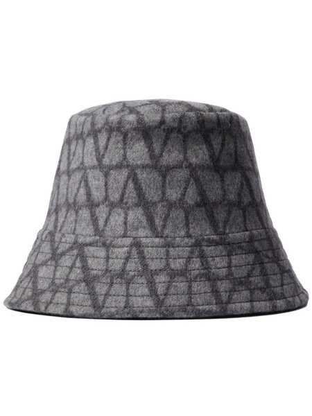  Valentino Garavani Toile Iconographe Bucket Hat - Grey 