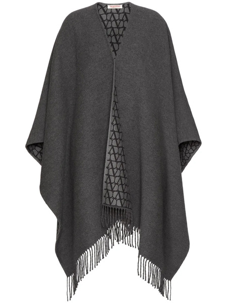  Valentino Garavani Toile Iconographe Double Poncho - Grey 