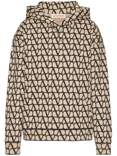  Valentino Garavani Toile Iconographe Jersey Hoodie - Neutrals 
