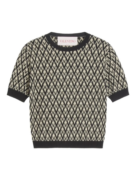  Valentino Garavani Toute La V Jacquard Wool Sweater - Neutrals 