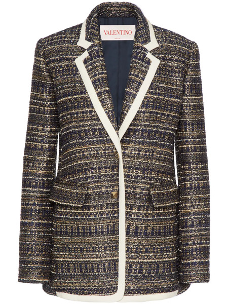 Valentino Garavani Tweed Party Single-breasted Blazer - Blue 