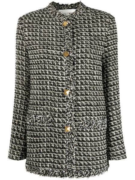  Valentino Garavani Tweed Sequin Embellished Jacket - Black 