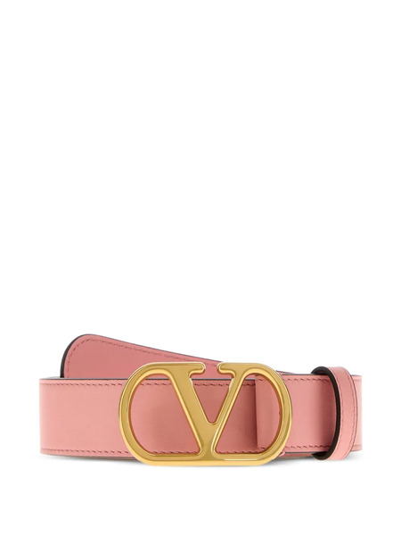  Valentino Garavani V-logo Signature Leather Belt - Pink 