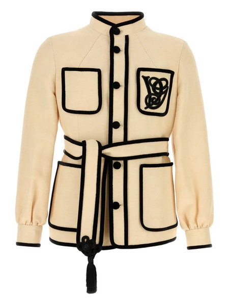  Valentino Garavani Vg-embroidered Canvas Jacket - Neutrals 