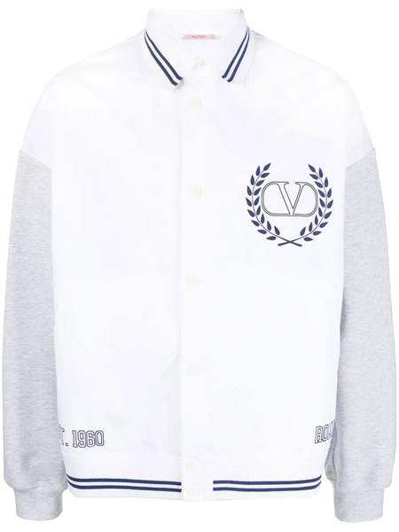  Valentino Garavani Vlogo Bomber Jacket - White 