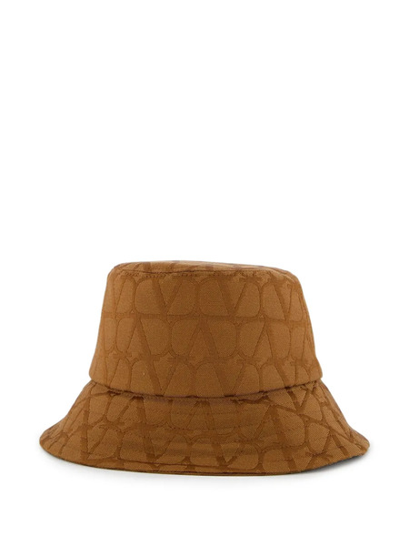  Valentino Garavani Vlogo Bucket Hat - Brown 