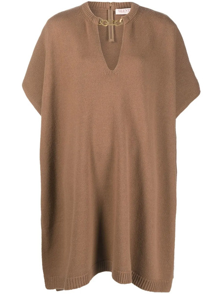  Valentino Garavani Vlogo Chain Cape - Brown 