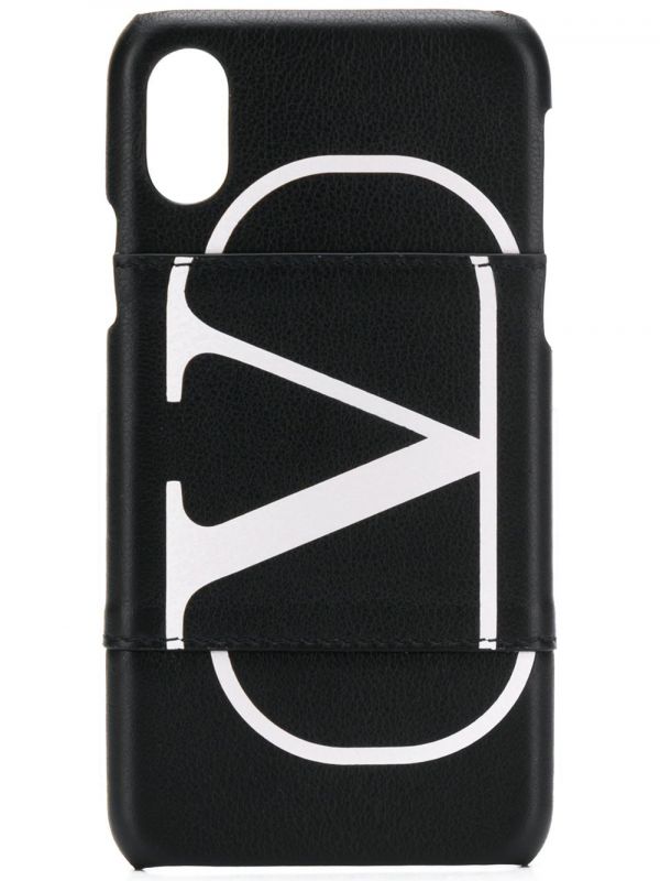 Valentino Garavani Vlogo Iphone 10 Case - Black 