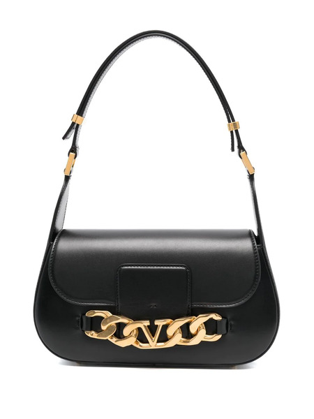  Valentino Garavani Vlogo Leather Bag - Black 