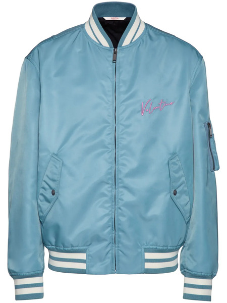  Valentino Garavani Vlogo Signature Bomber Jacket - Black 