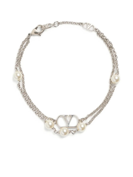  Valentino Garavani Vlogo Signature Double-chain Bracelet - Silver 