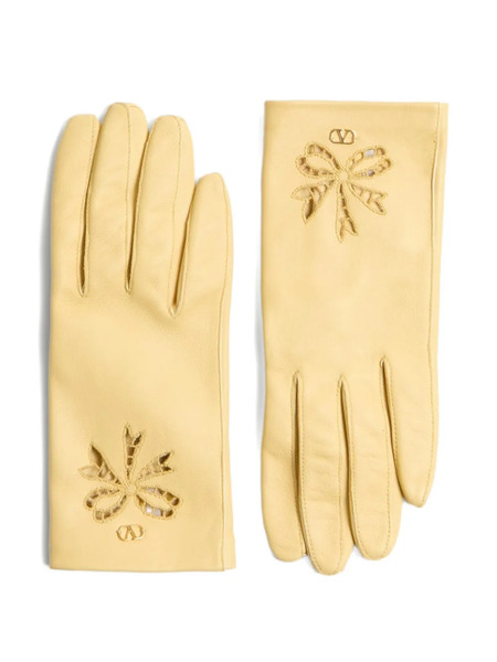  Valentino Garavani Vlogo Signature Gloves - Yellow 